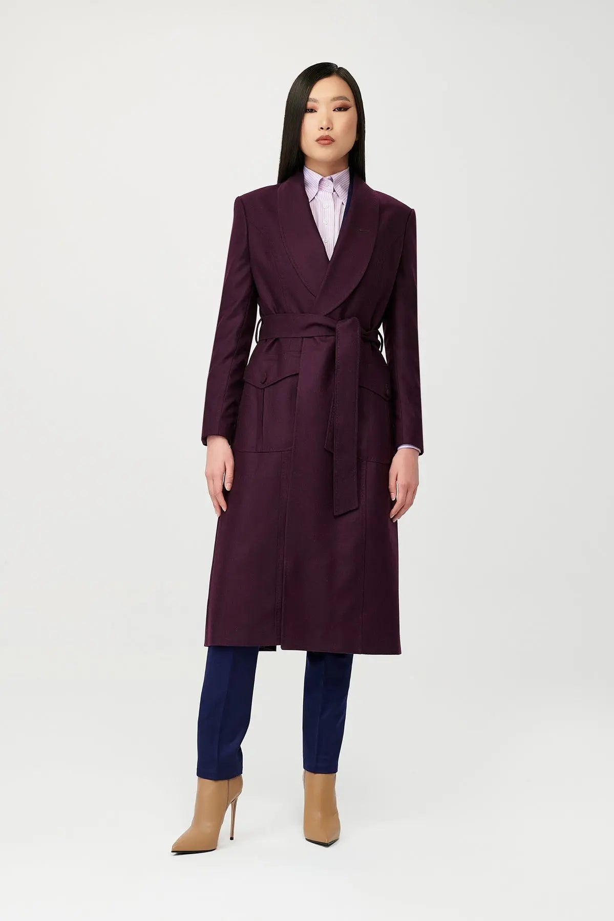 Allure Wool Wrap Coat with Belt - Alexandra-Dobre.com