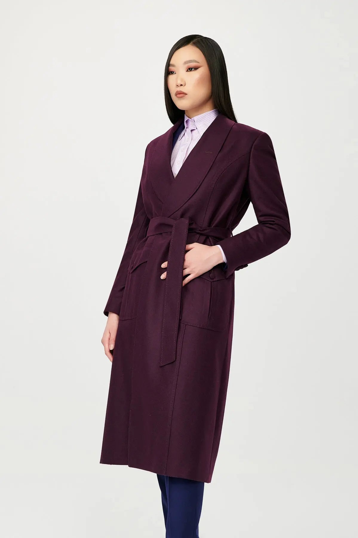 Allure Wool Wrap Coat with Belt - Alexandra-Dobre.com