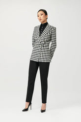 Ansley Gingham Double Breasted Blazer - Alexandra-Dobre.com
