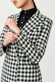 Ansley Gingham Double Breasted Blazer - Alexandra-Dobre.com