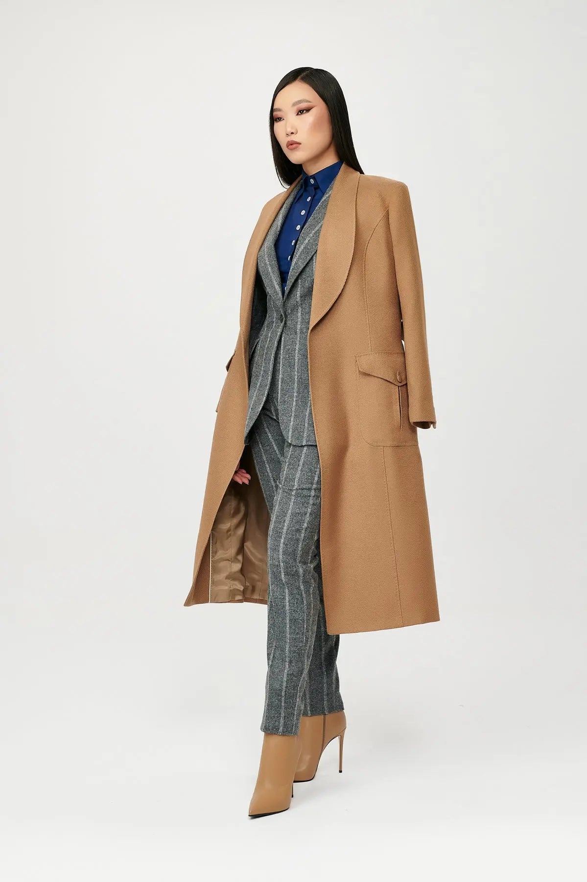 Chloe Wool Wrap Coat with Belt - Alexandra-Dobre.com