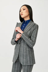Esme Single Breasted Stripe Suit - Alexandra-Dobre.com
