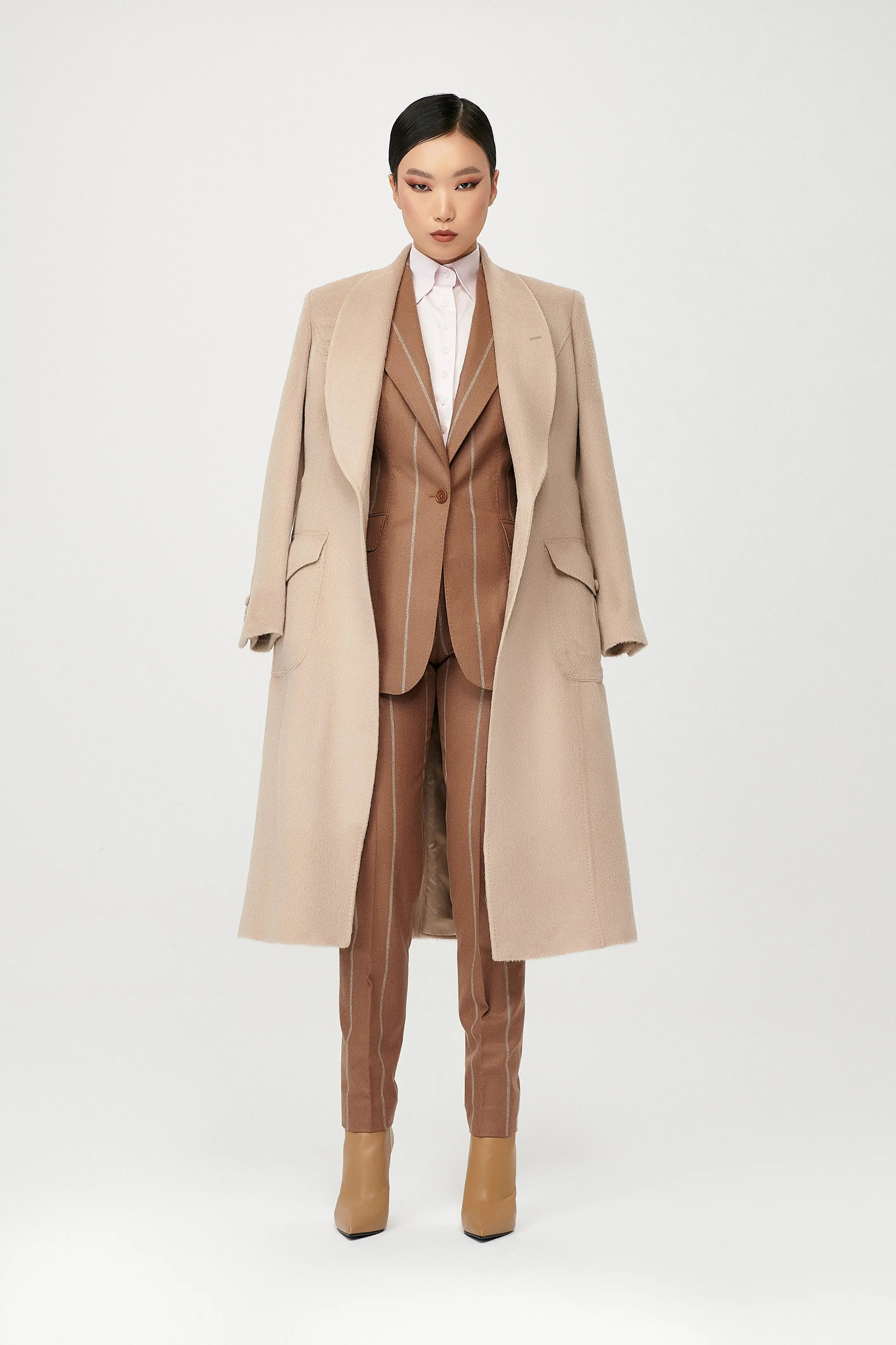 Felicity Wool Wrap Coat with Belt - Alexandra-Dobre.com