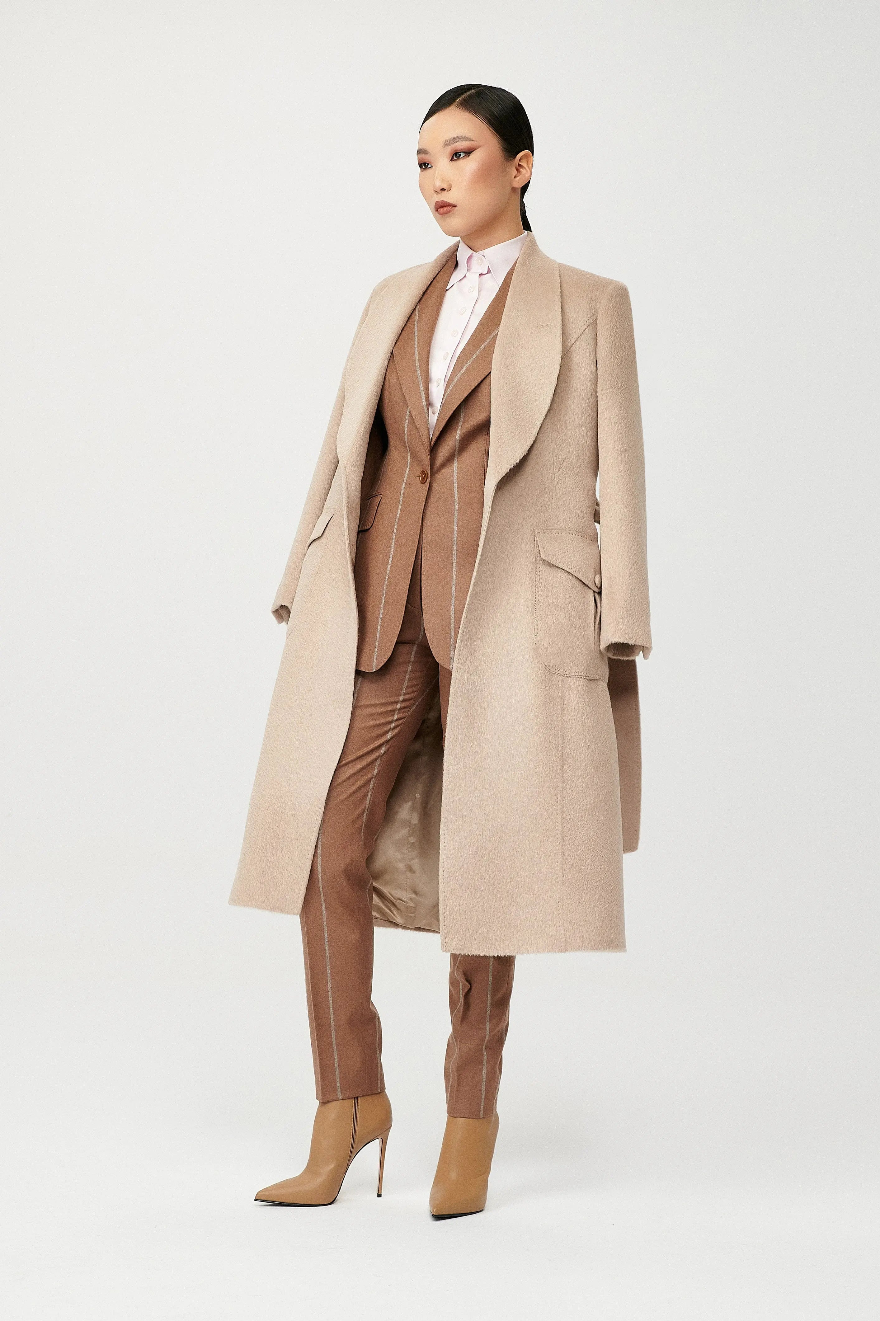 Felicity Wool Wrap Coat with Belt - Alexandra-Dobre.com