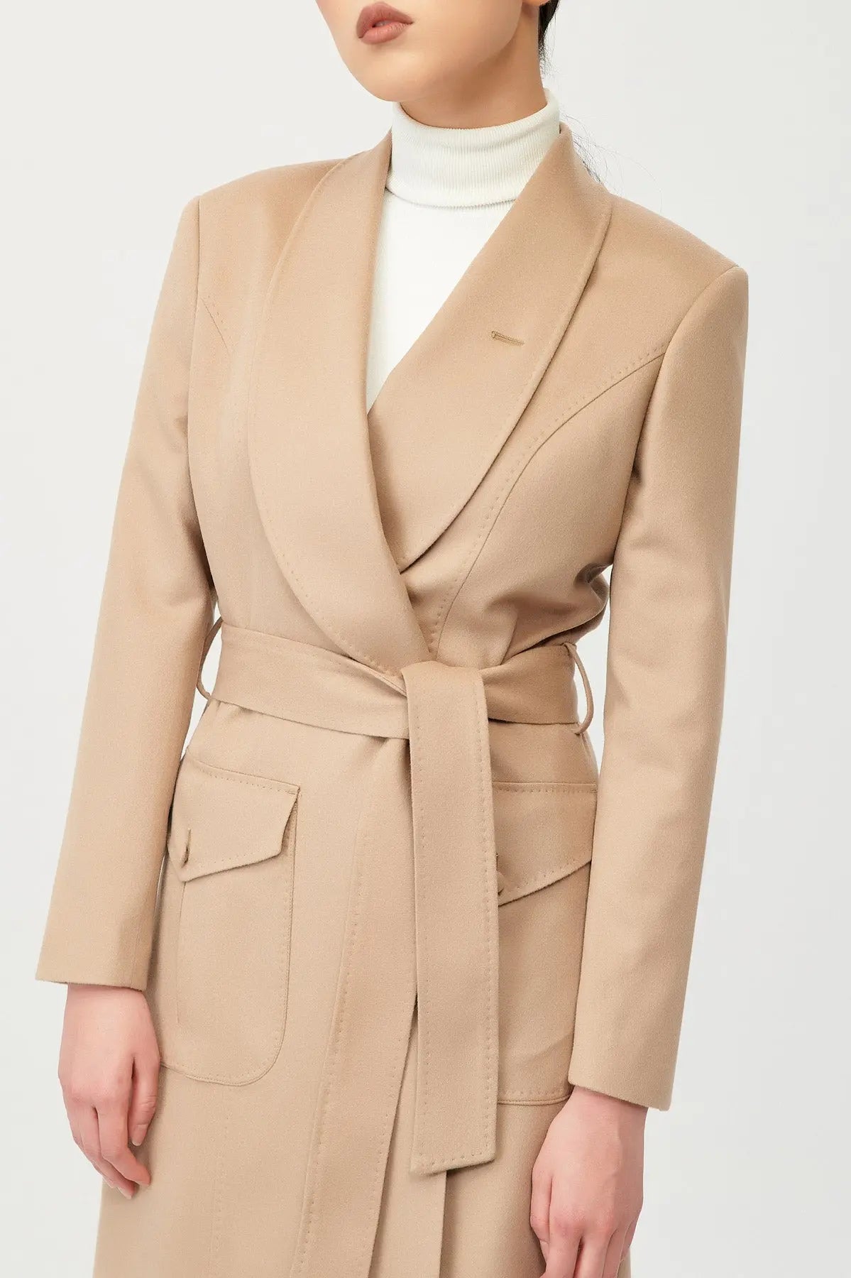Irene Wool Wrap Coat with Belt - Alexandra-Dobre.com