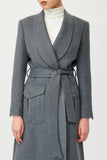 Mirage Wool Wrap Coat with Belt - Alexandra-Dobre.com