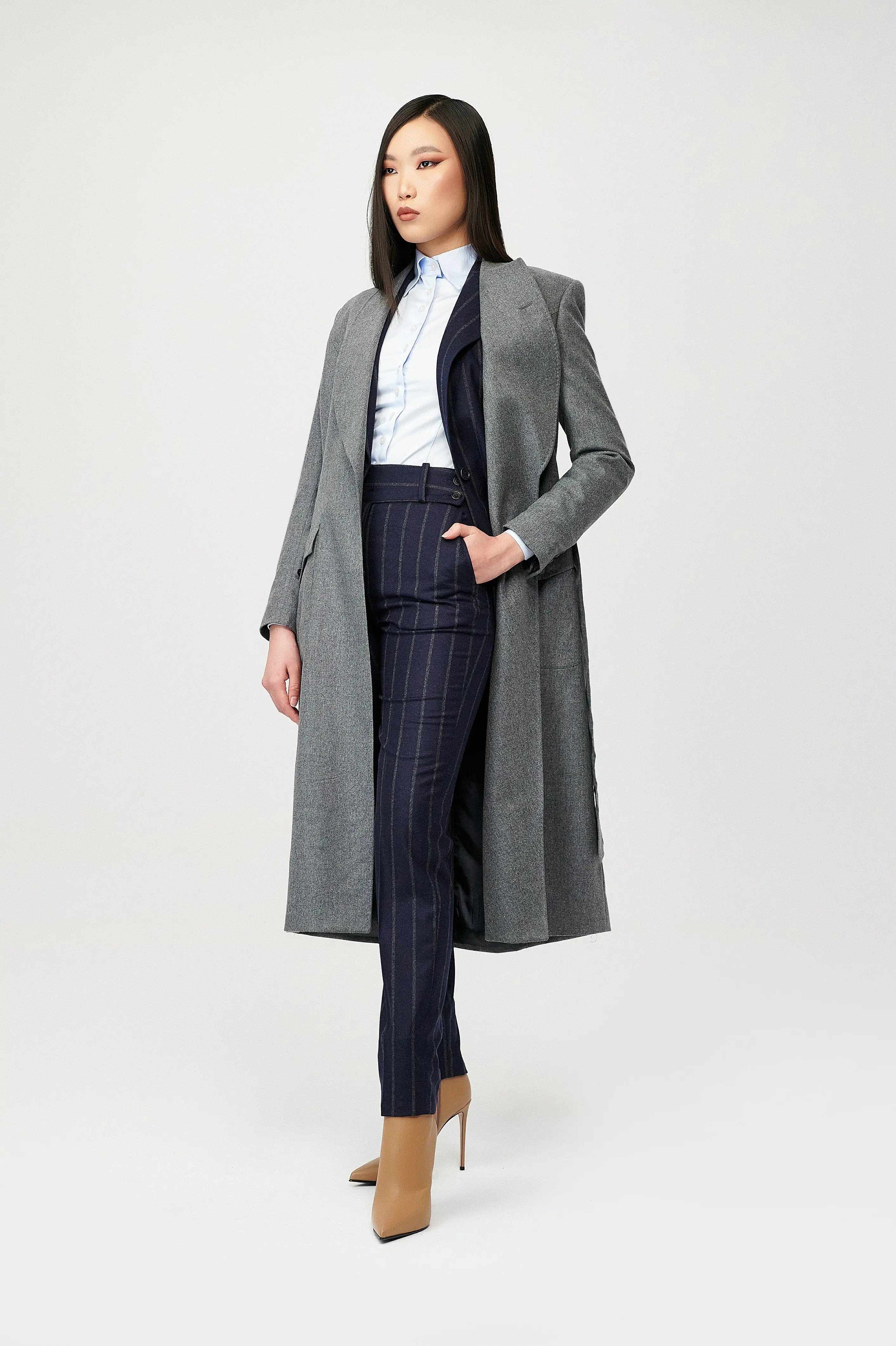 Nube Wool Wrap Coat with Belt - Alexandra-Dobre.com