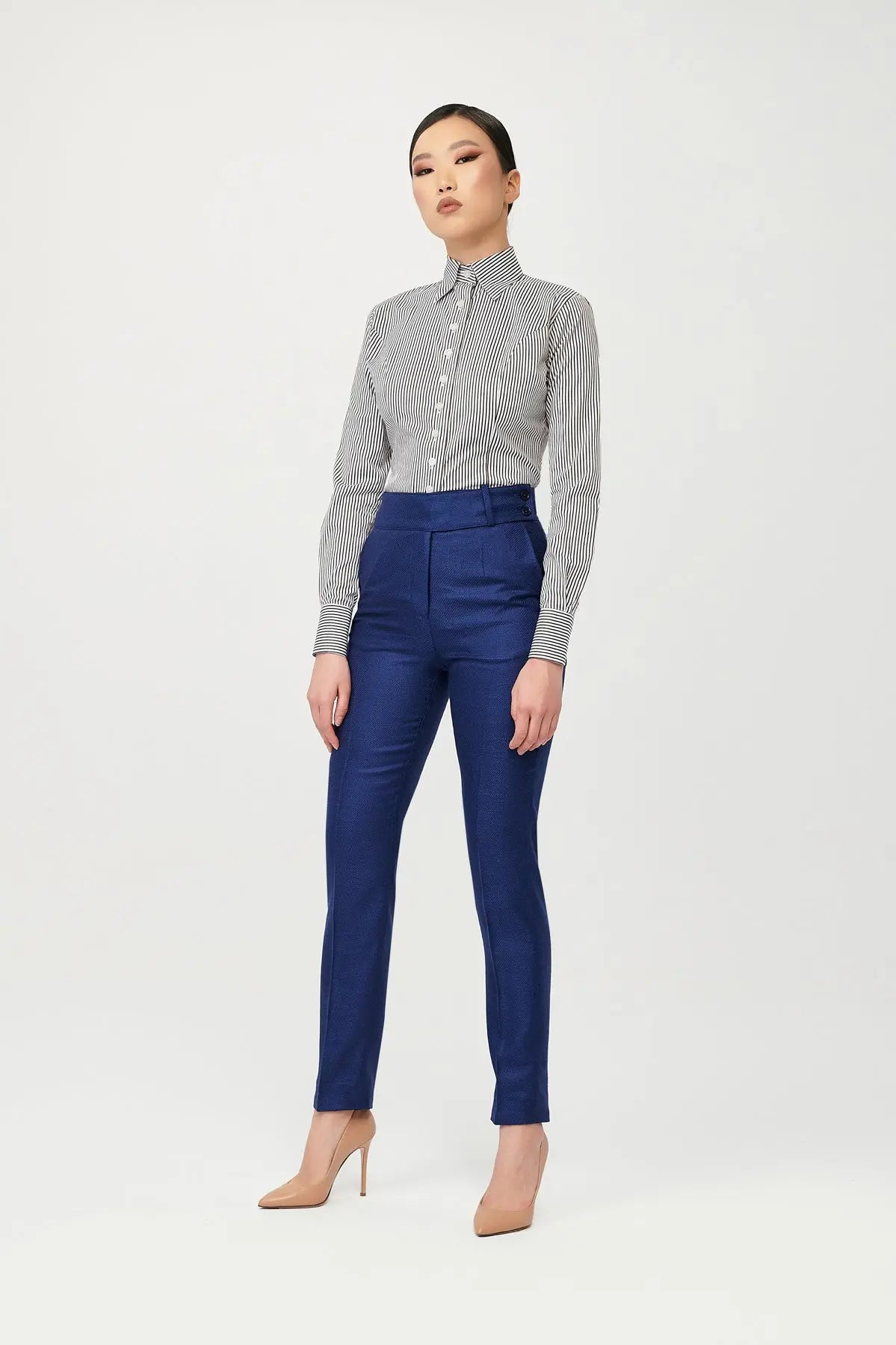 Quinn Stripe Fitted Shirt - Alexandra-Dobre.com