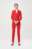 Rasha Double Breasted Suit with Gold Buttons - Alexandra-Dobre.com