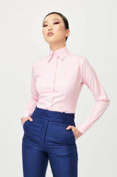 Rose Stripe Fitted Shirt - Alexandra-Dobre.com