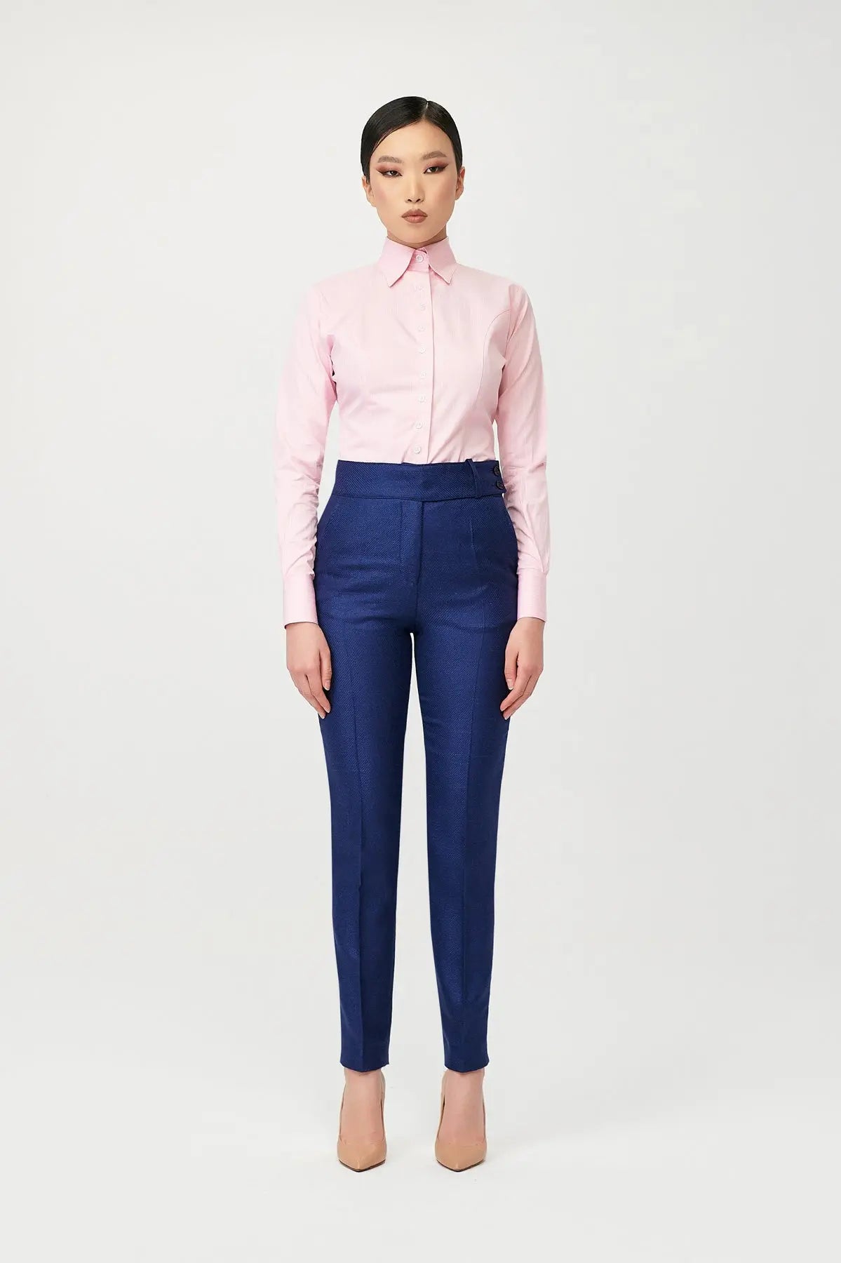 Rose Stripe Fitted Shirt - Alexandra-Dobre.com