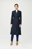 Tinsel Wool Wrap Stripe Coat with Belt - Alexandra-Dobre.com