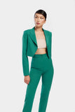 Amelie Single Breasted Cropped Suit with Cut-Out Flared Trousers Alexandra Dobre