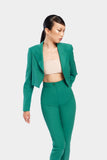 Amelie Single Breasted Cropped Suit with Cut-Out Flared Trousers Alexandra Dobre