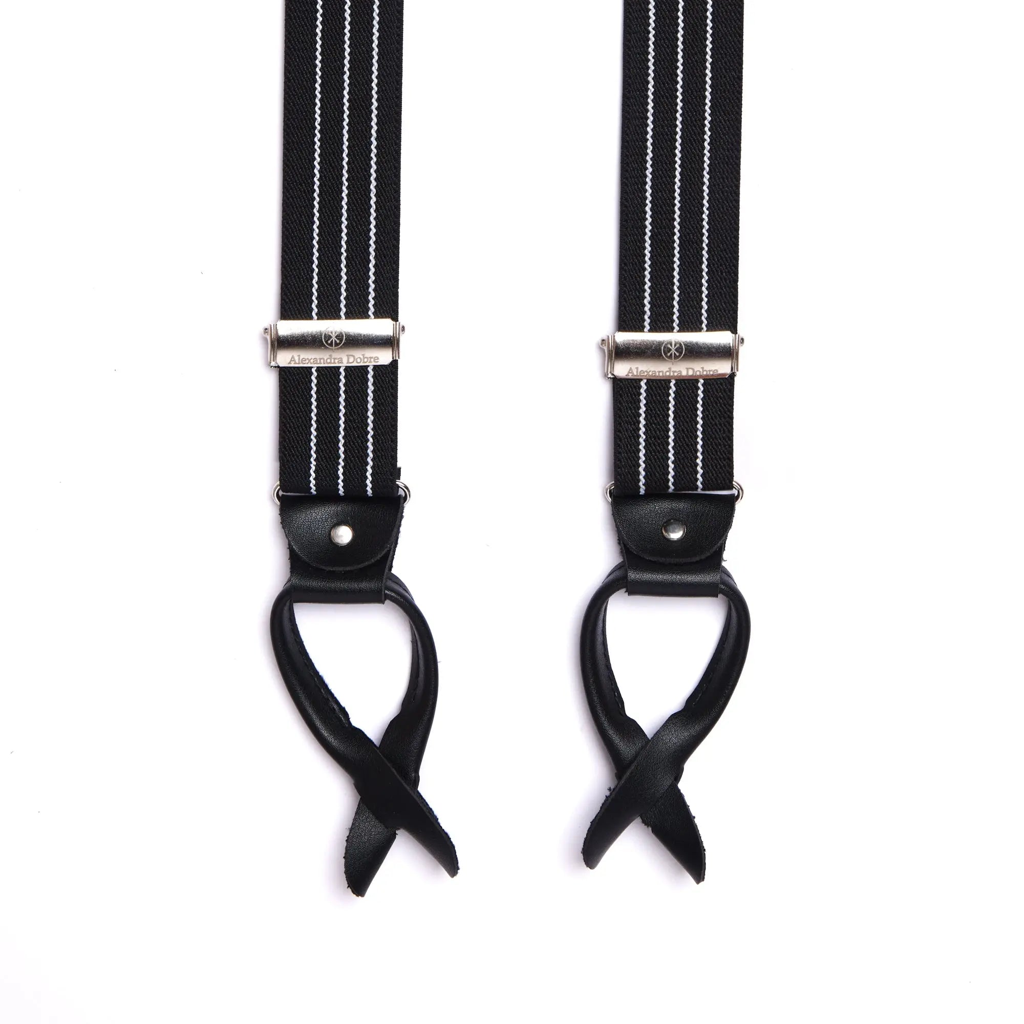 Black and White Striped Suspenders Alexandra Dobre