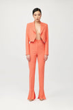 Blush Single Breasted Cropped Suit with Cut-Out Flared Trousers - Alexandra-Dobre.com
