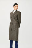 Dusk Wool Wrap Stripe Coat with Belt - Alexandra-Dobre.com