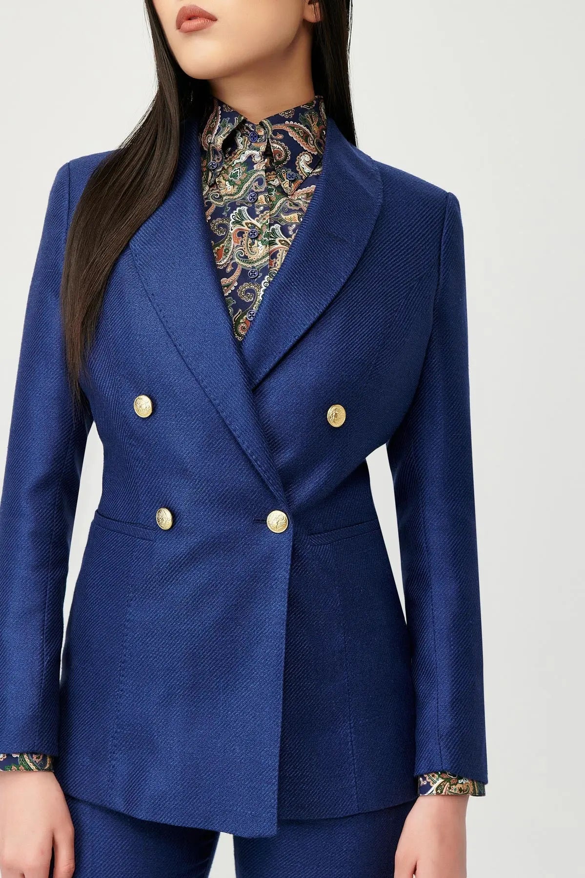 Emery Double Breasted Suit with Gold Buttons Alexandra Dobre