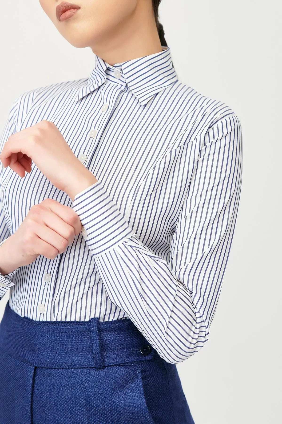 Ermine Stripe Fitted Shirt - Alexandra-Dobre.com