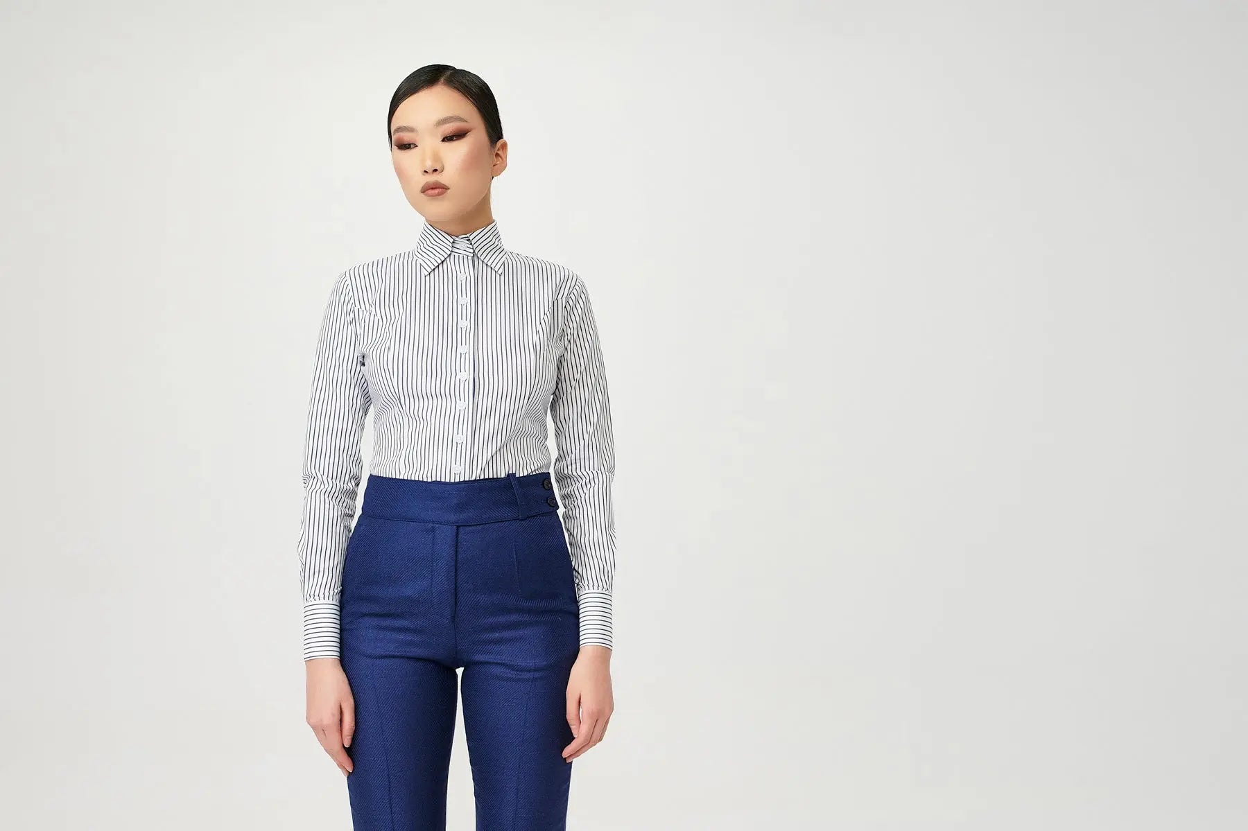 Ermine Stripe Fitted Shirt - Alexandra-Dobre.com