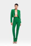 Margot Single Breasted Cropped Suit with Cut-Out Flared Trousers Alexandra Dobre