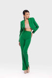 Margot Single Breasted Cropped Suit with Cut-Out Flared Trousers Alexandra Dobre