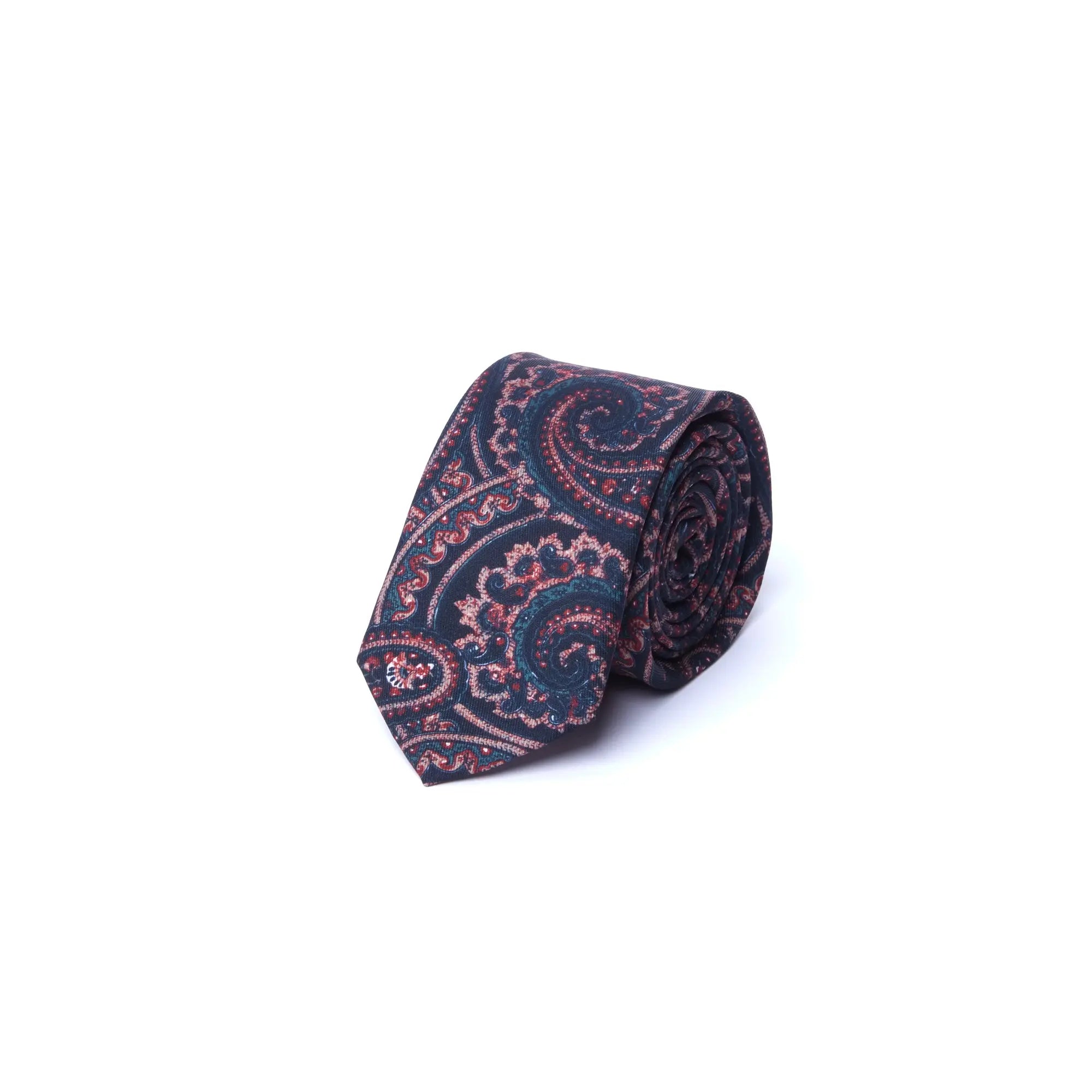 Navy Paisley Silk Tie Alexandra Dobre