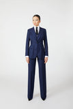 Navy Single Breasted Stripe Suit with Waistcoat - Alexandra-Dobre.com