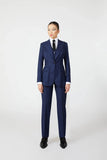 Navy Single Breasted Stripe Suit with Waistcoat Alexandra Dobre