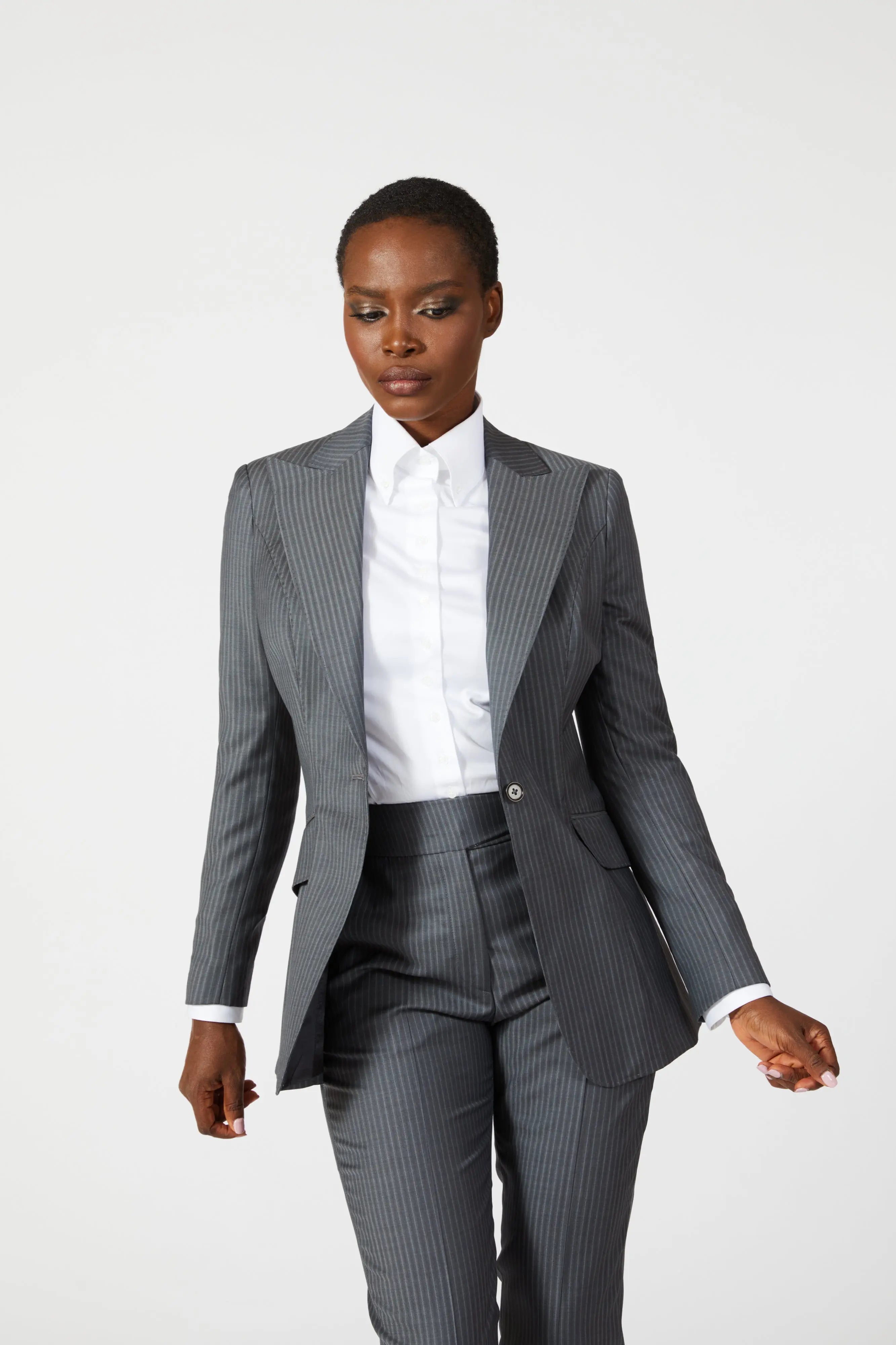 Nobel Single Breasted Stripe Suit - Alexandra-Dobre.com
