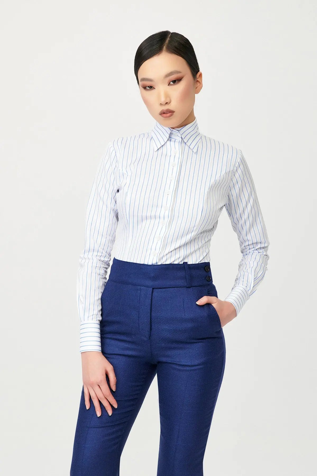 Nyala Stripe Fitted Shirt - Alexandra-Dobre.com