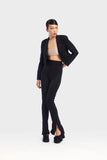 Raisin Single Breasted Cropped Suit with Cut-Out Flared Trousers Alexandra Dobre