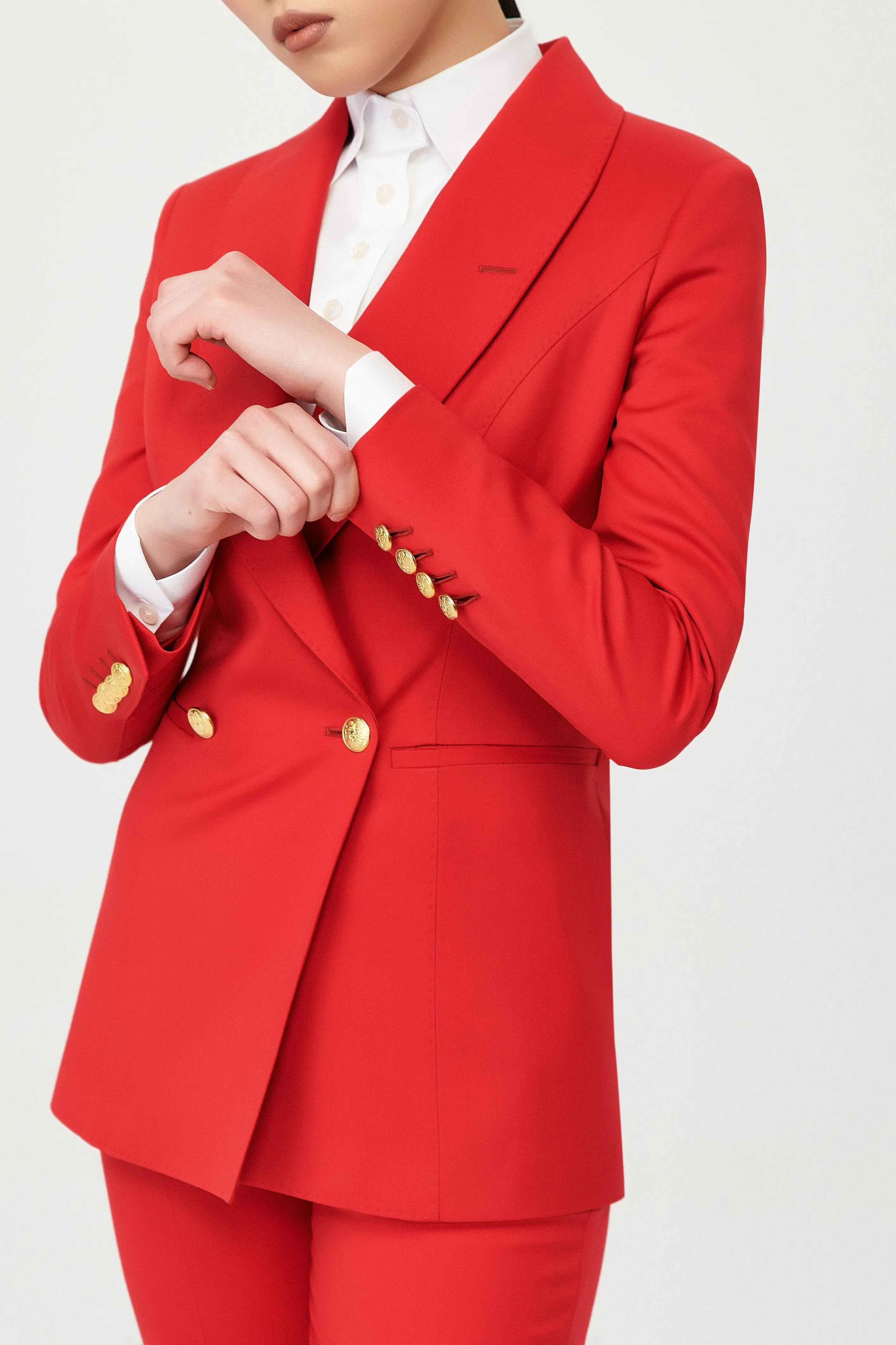 Rasha Double Breasted Suit with Gold Buttons - Alexandra-Dobre.com