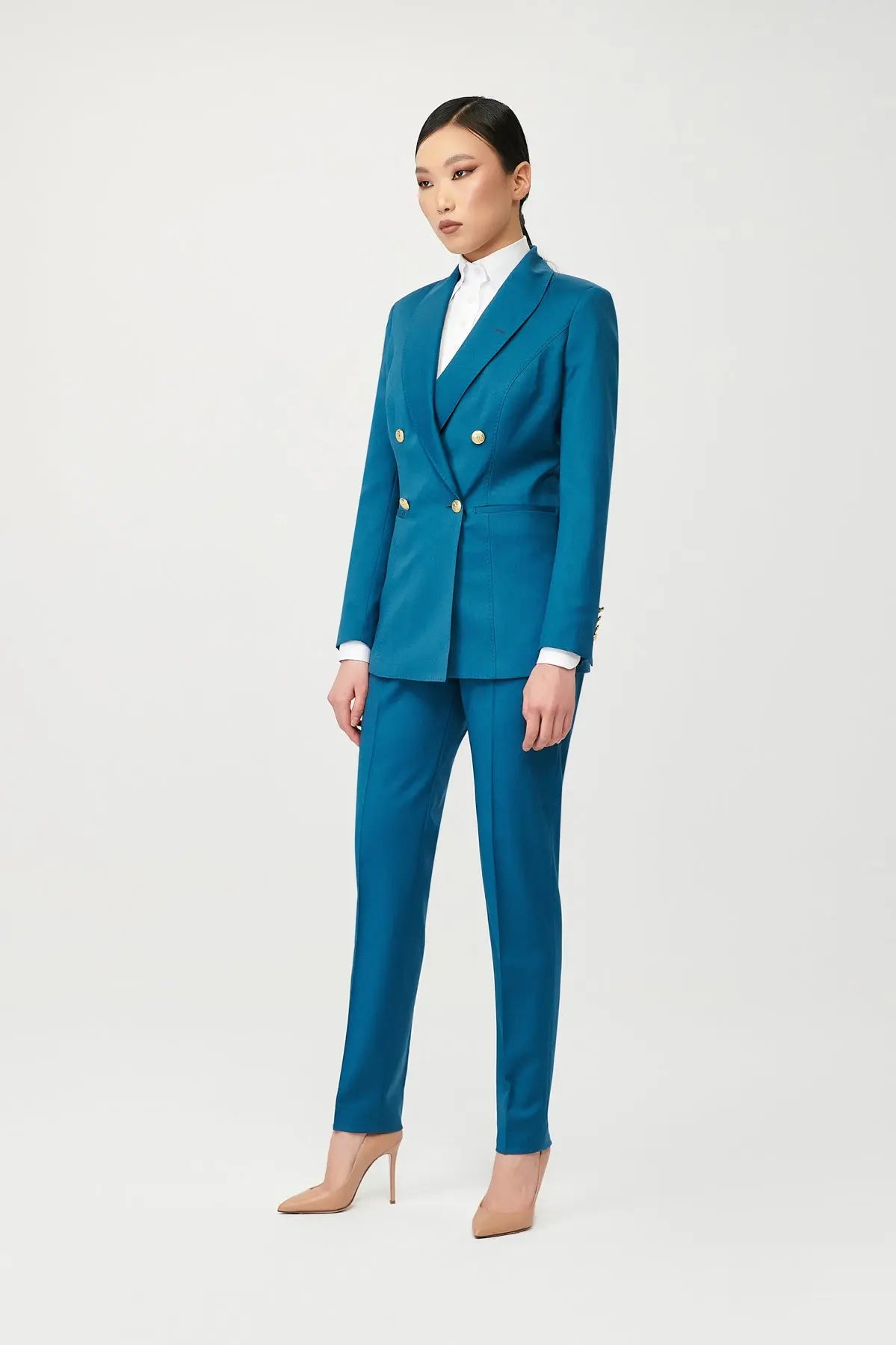 Reis Double Breasted Suit with Gold Buttons - Alexandra-Dobre.com