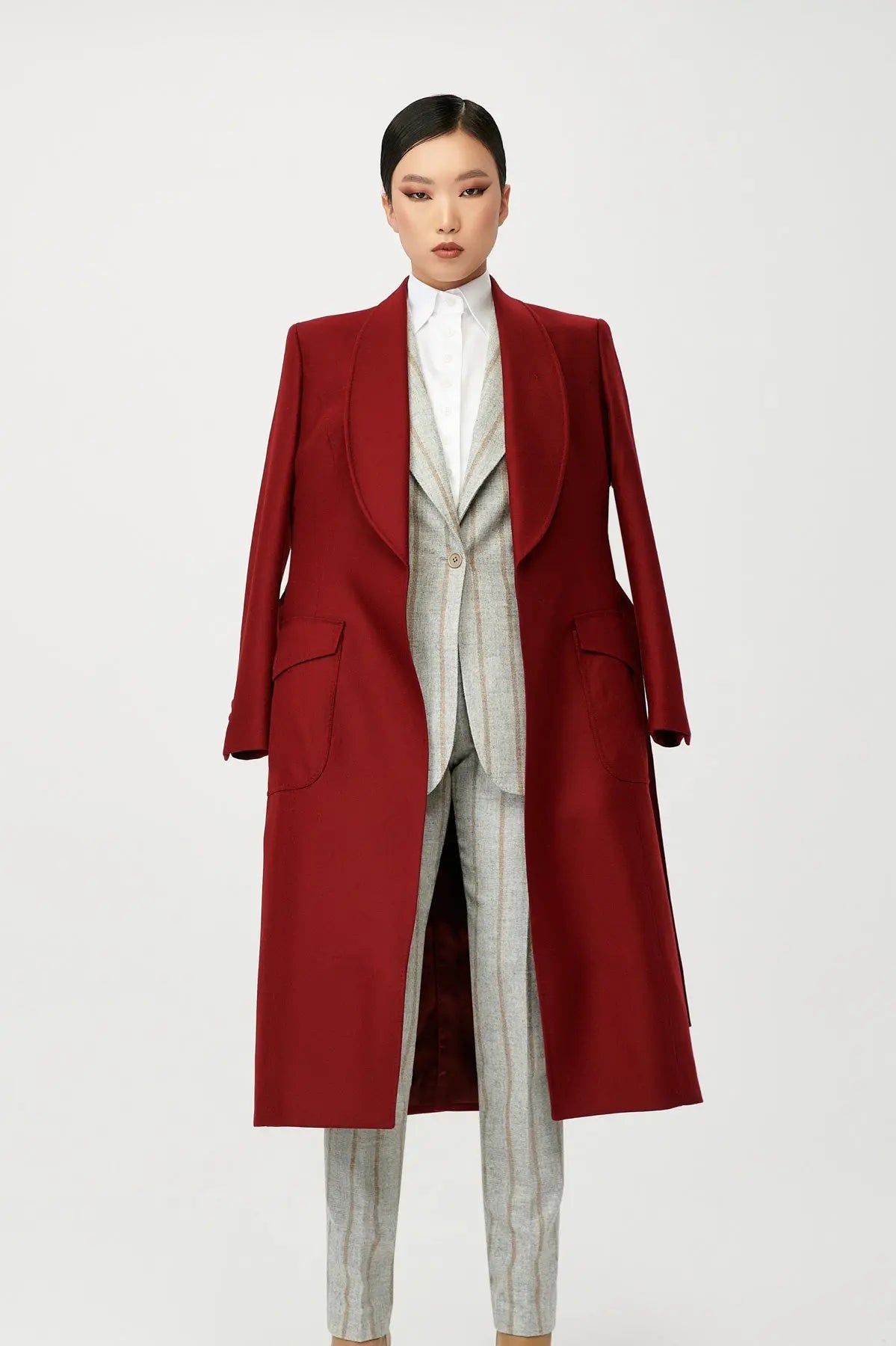 Ruby Wool Wrap Coat with Belt - Alexandra-Dobre.com