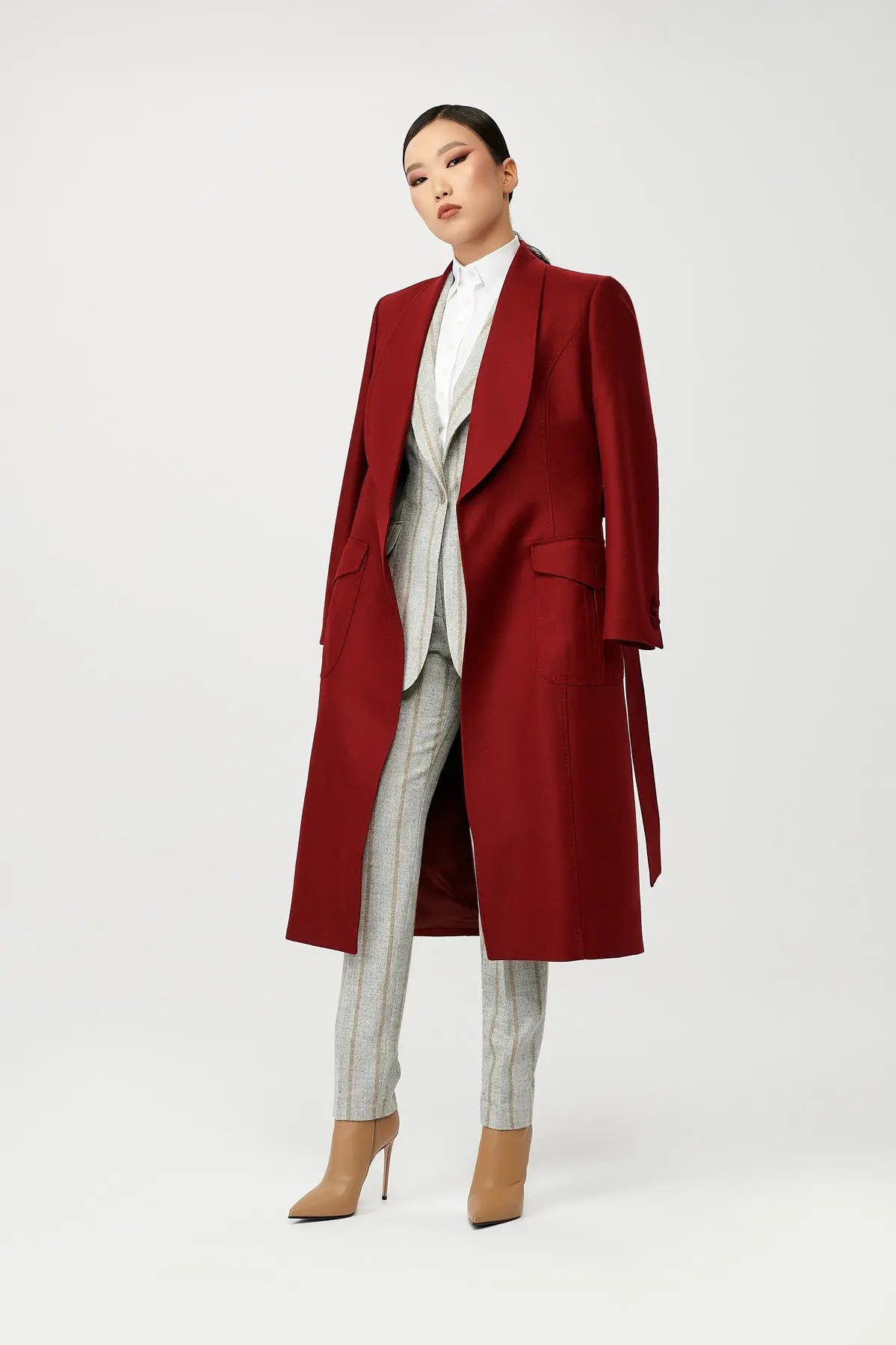 Ruby Wool Wrap Coat with Belt - Alexandra-Dobre.com