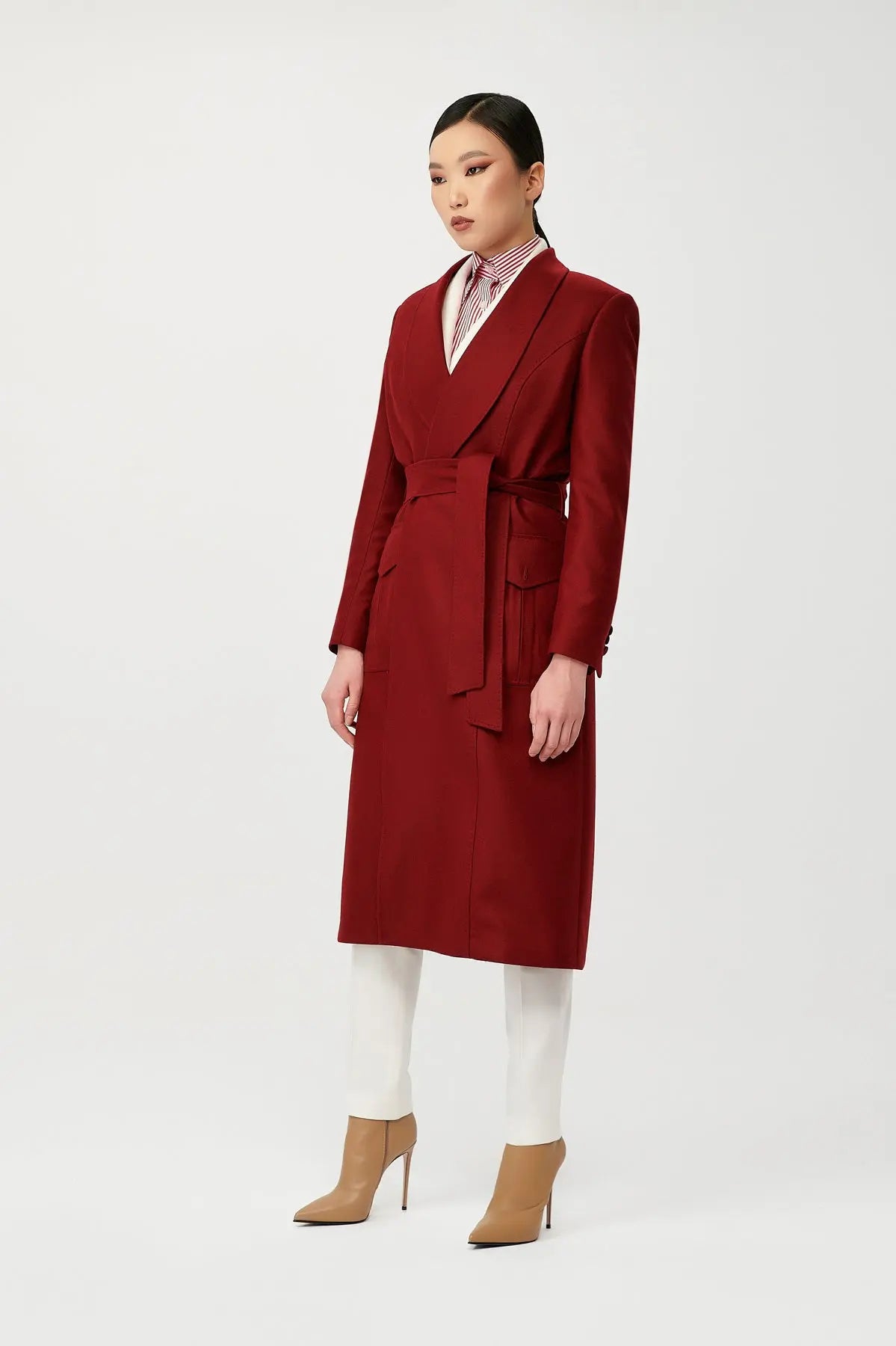 Ruby Wool Wrap Coat with Belt - Alexandra-Dobre.com