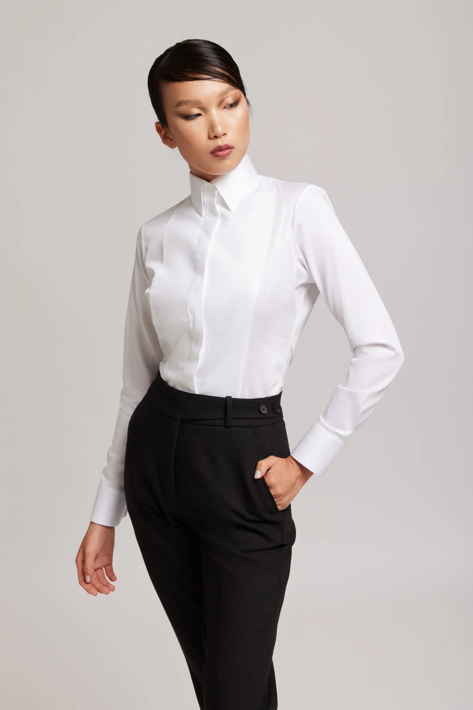 Textured Majesty White Shirt Alexandra Dobre