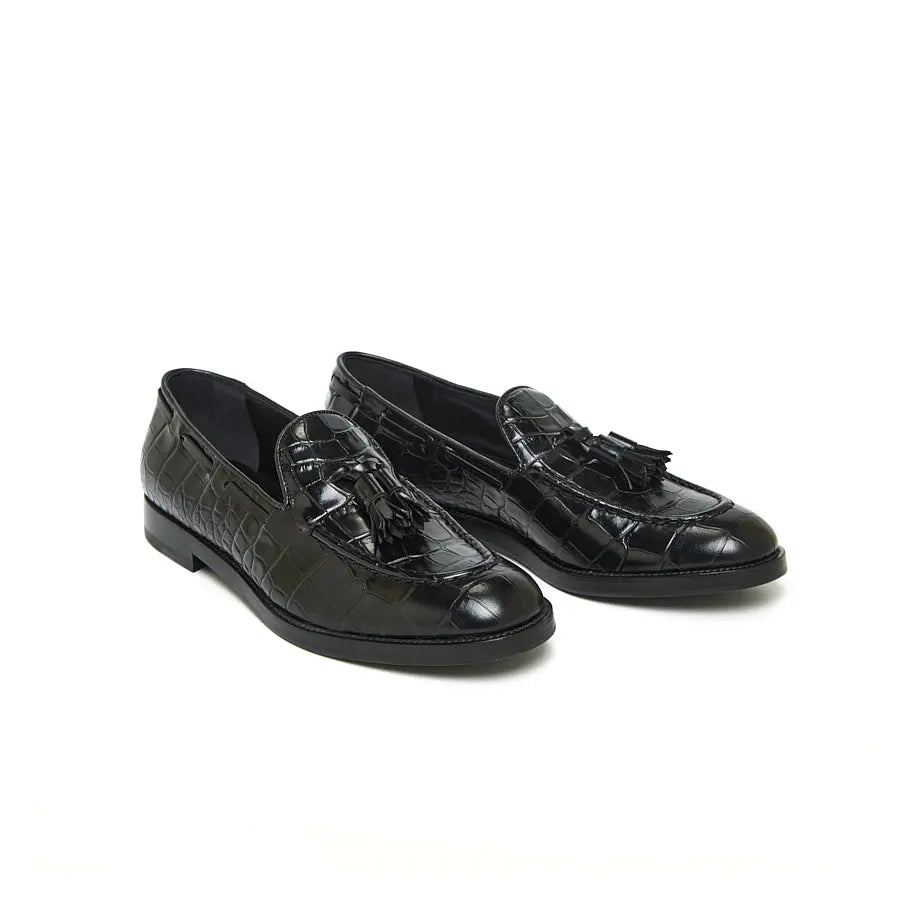 Urban Allure Croc-Embossed Loafers Alexandra Dobre