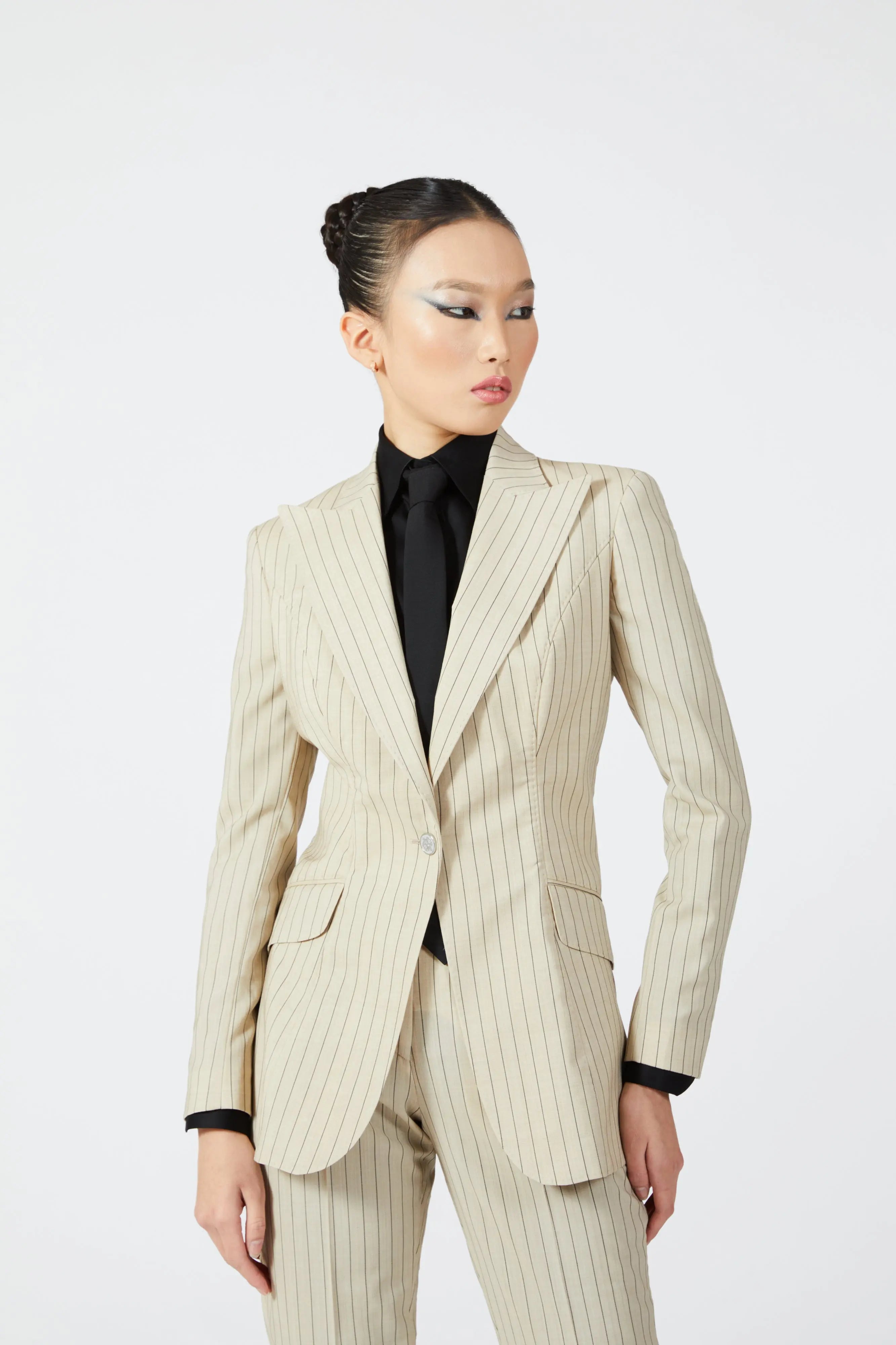 Inessa Single Breasted Stripe Suit - Alexandra-Dobre.com