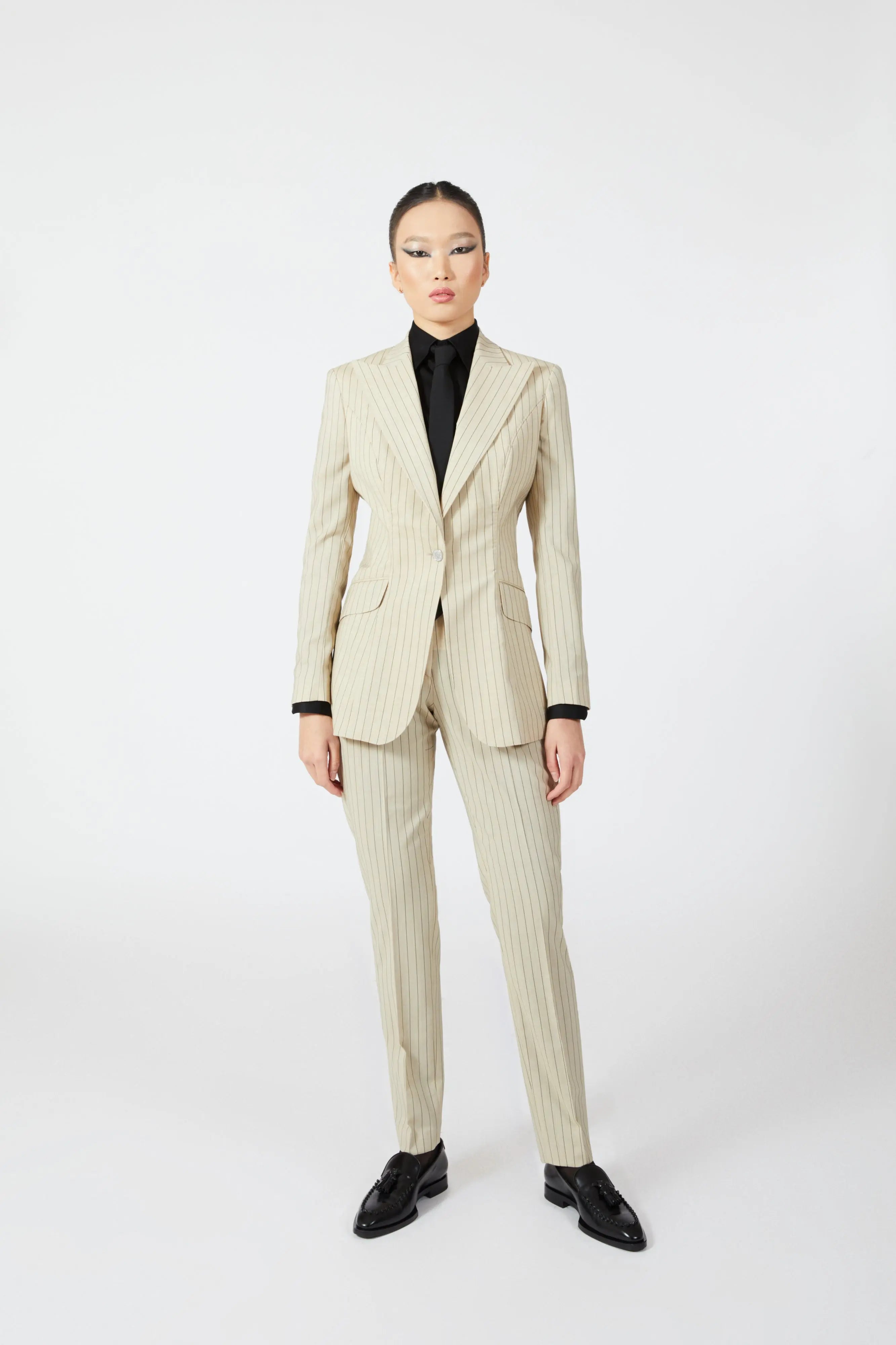 Inessa Single Breasted Stripe Suit - Alexandra-Dobre.com